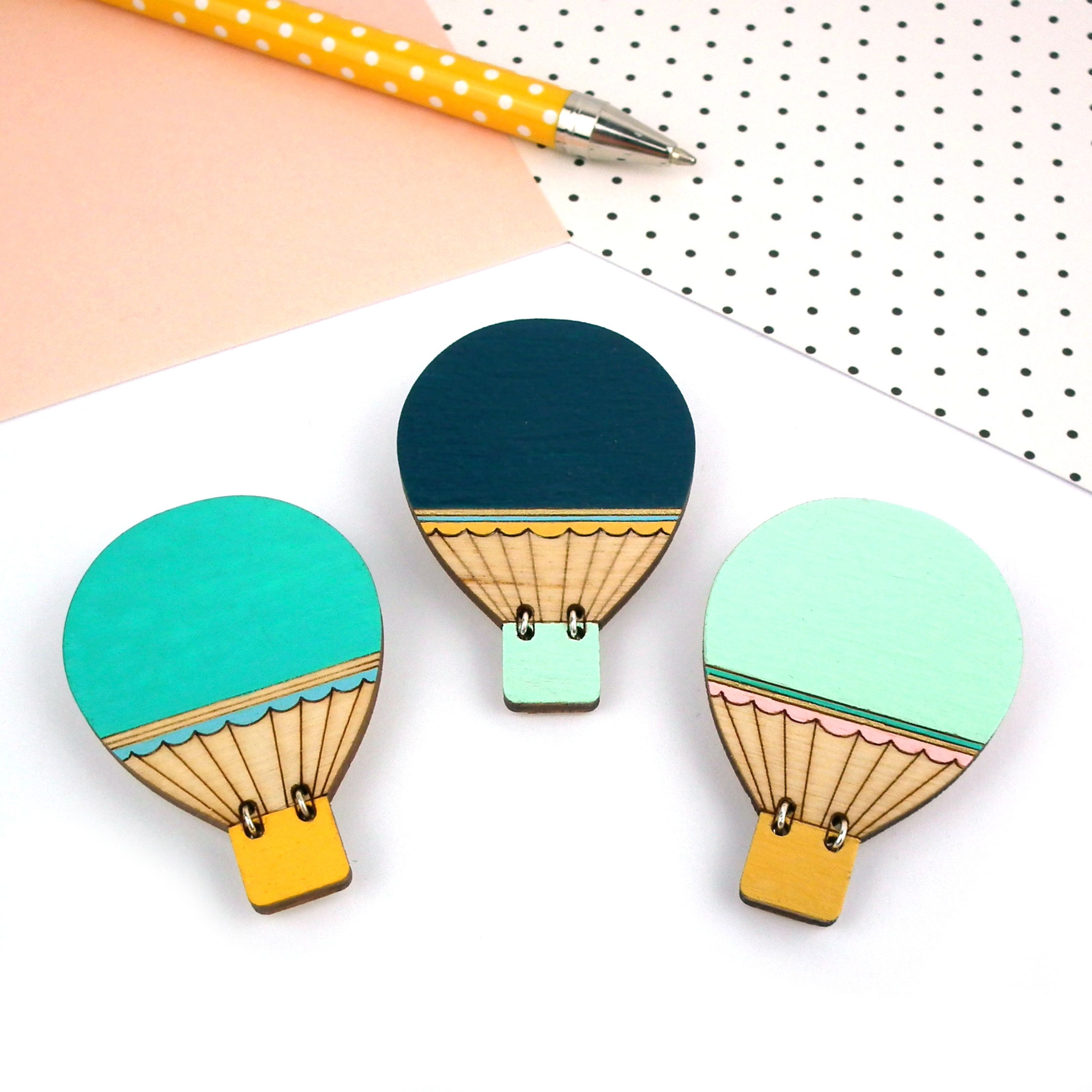 Hot Air Balloon Brooch