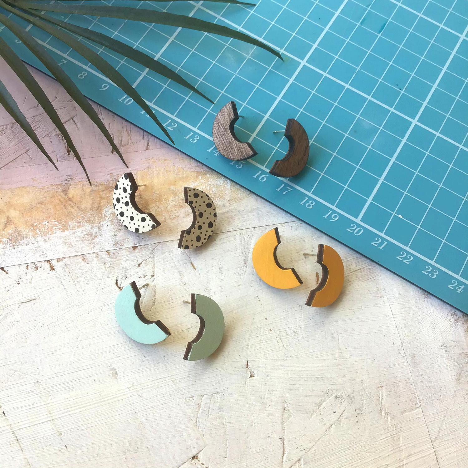 Off Cut Wooden Stud Earrings