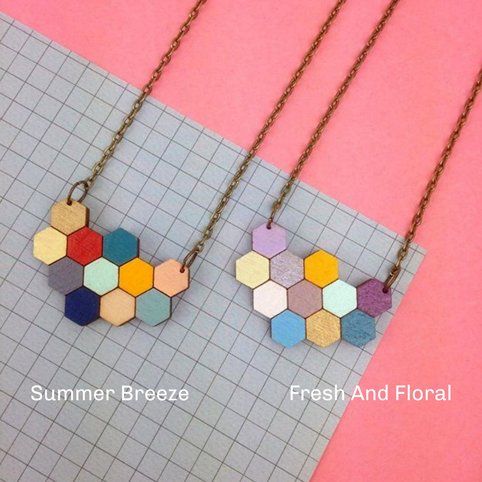 Thumbnail: Hexagon Honeycomb Necklace