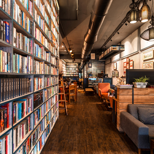 interior of a book cafe