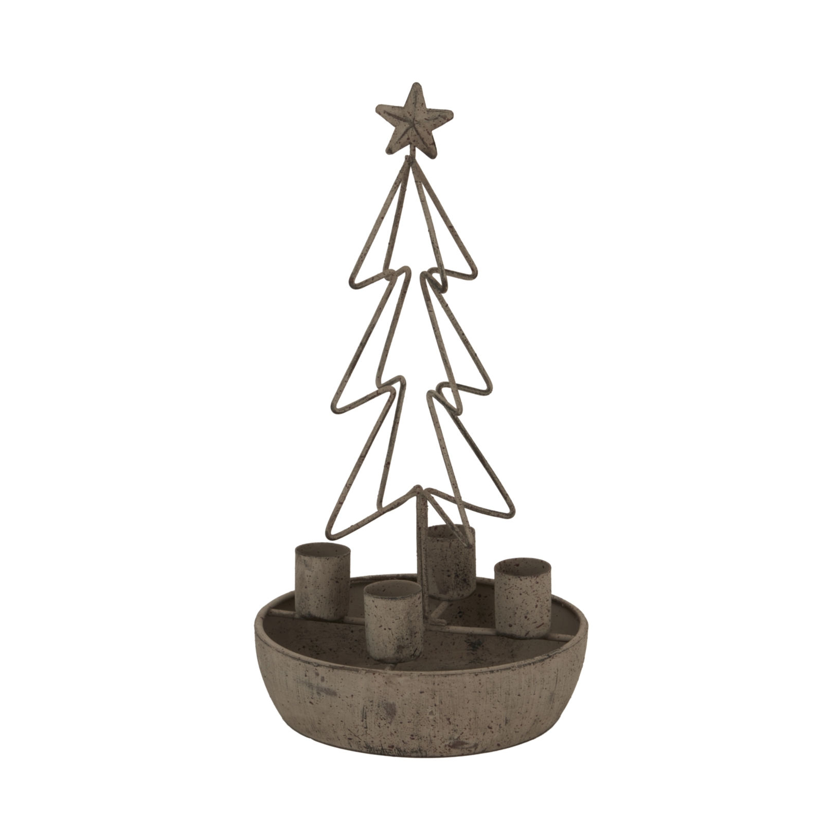 Rustic Outline Tree And Star Candle Holders