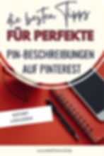 Lerne, wie du die perfekte Pin-Beschreibung für mehr Sichtbarkeit und Engagement auf Pinterest schreibst! Entdecke einfache Tipps und Strategien, um deine Pins zu optimieren, mehr Reichweite zu erzielen und potenzielle Kunden auf dich aufmerksam zu machen.