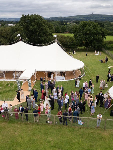 Aerial marquee shot