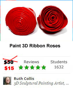 Paint 3D Ribbon Roses