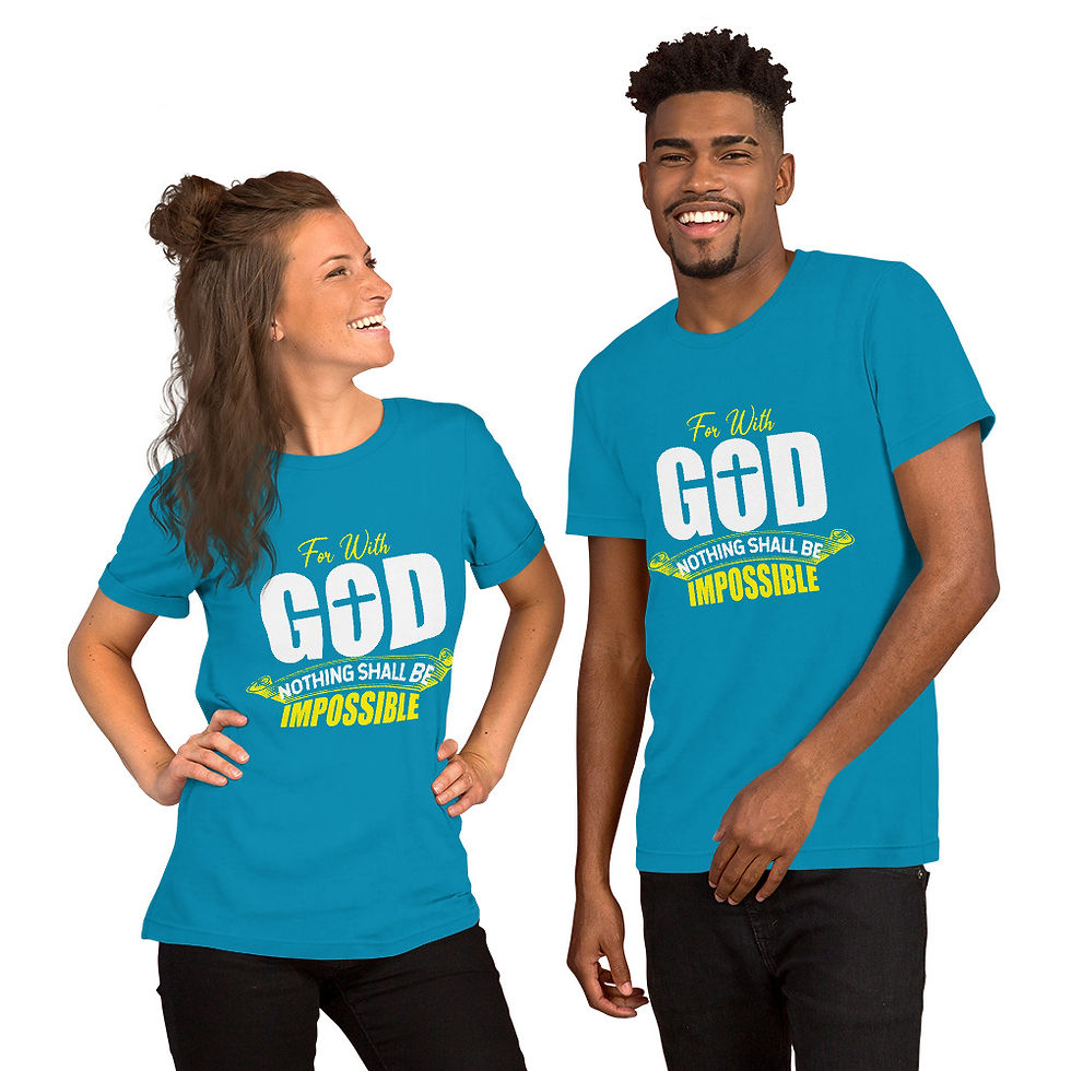 Thumbnail: With God Nothing Shall Be Impossible Short-Sleeve Unisex T-Shirt