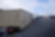 An angled view of a large shipping container