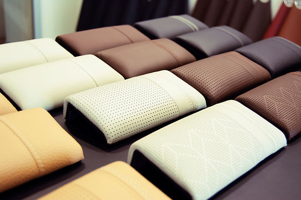 A picture showing leather car seats