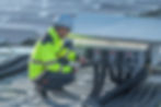 Asian engineer working at Floating solar power plant