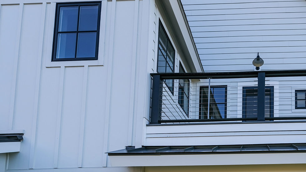 White fibre cement siding on a home
