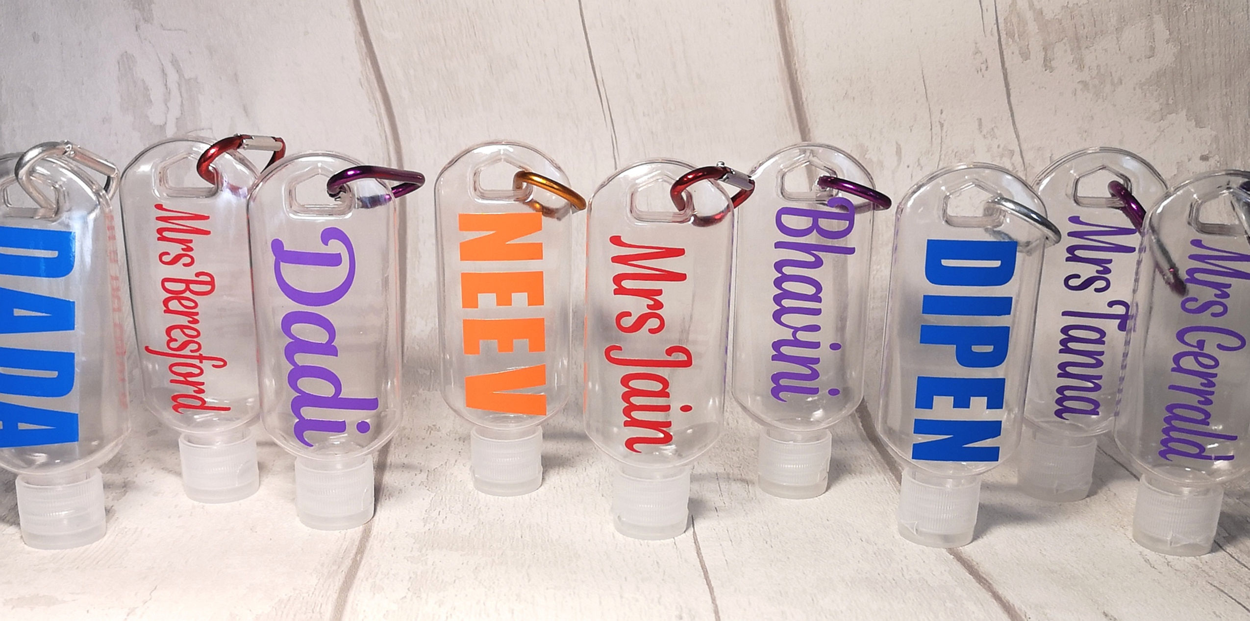 Personalised Hand Sanitiser bottles refillable