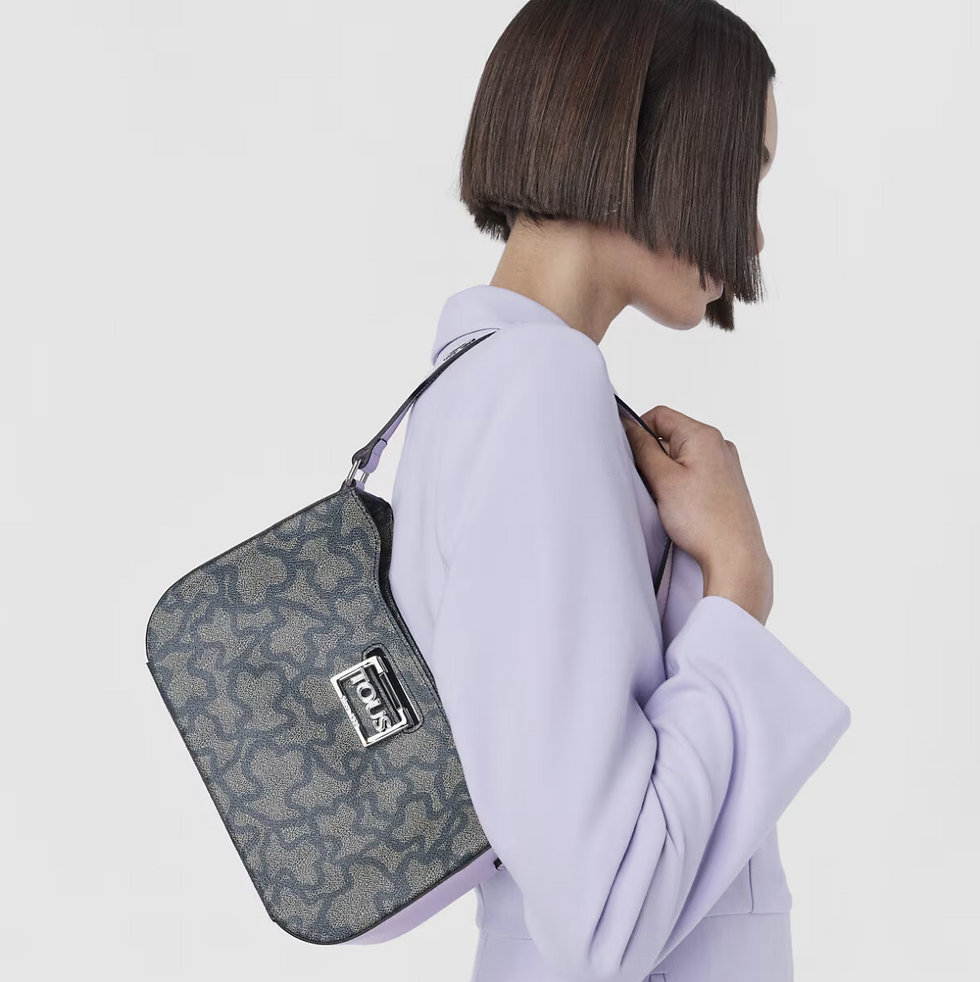 Miniaturbild: Bolso de hombro negro y malva Kaos Legacy