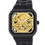 Miniatura: Reloj analógico automático con brazalete de acero IP negro D-Bear