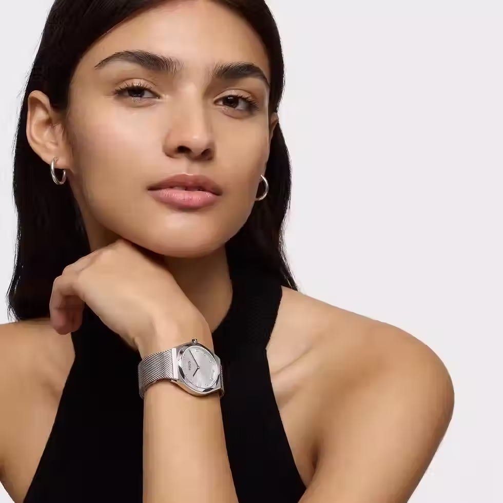 Miniatura: Reloj analógico con brazalete de acero Karat Round Mesh