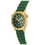 Miniaturbild: Reloj gmt automático con correa de silicona verde, caja de acero IPG dorado