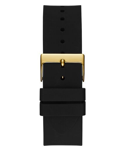 Thumbnail: GOLD TONE CASE BLACK SILICONE WATCH