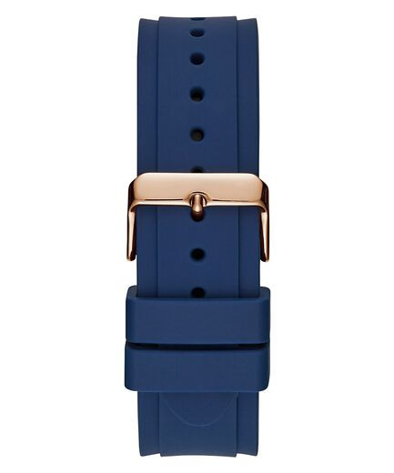 Miniaturbild: ROSE GOLD TONE CASE BLUE SILICONE WATCH