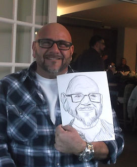 Custom caricature keepsakes from a graduation celebration
