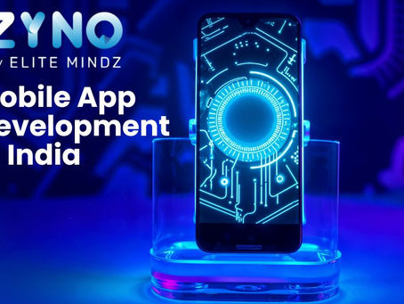 Mobile app development in India by Zyno by Elitemindz showcasing innovative smartphone app design and advanced digital technology