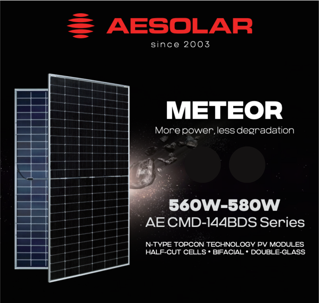 AE Solar 585W N-Type Monocrystalline (15-yrs warranty)