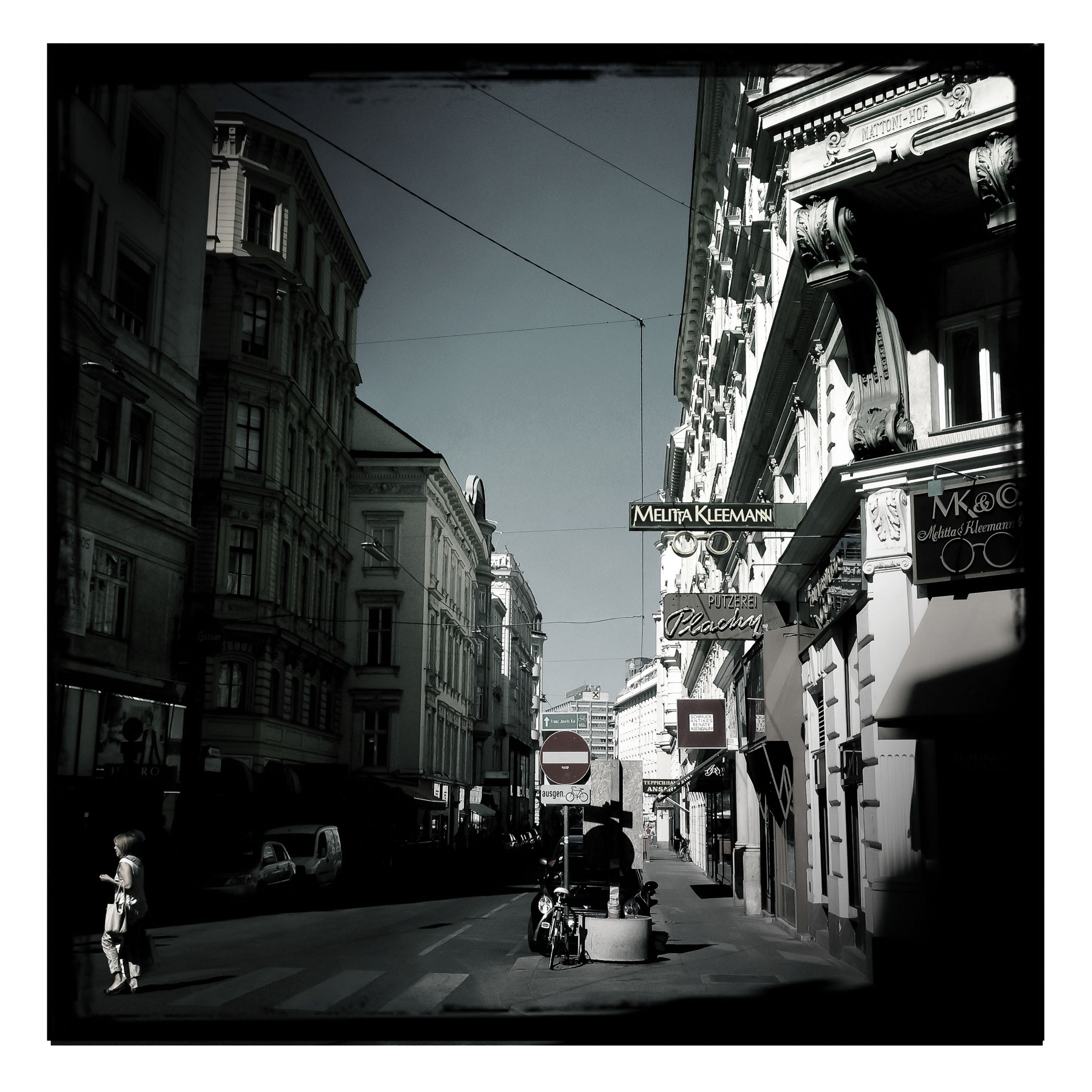 Foto-Block | Wien, Straßenszene S/W