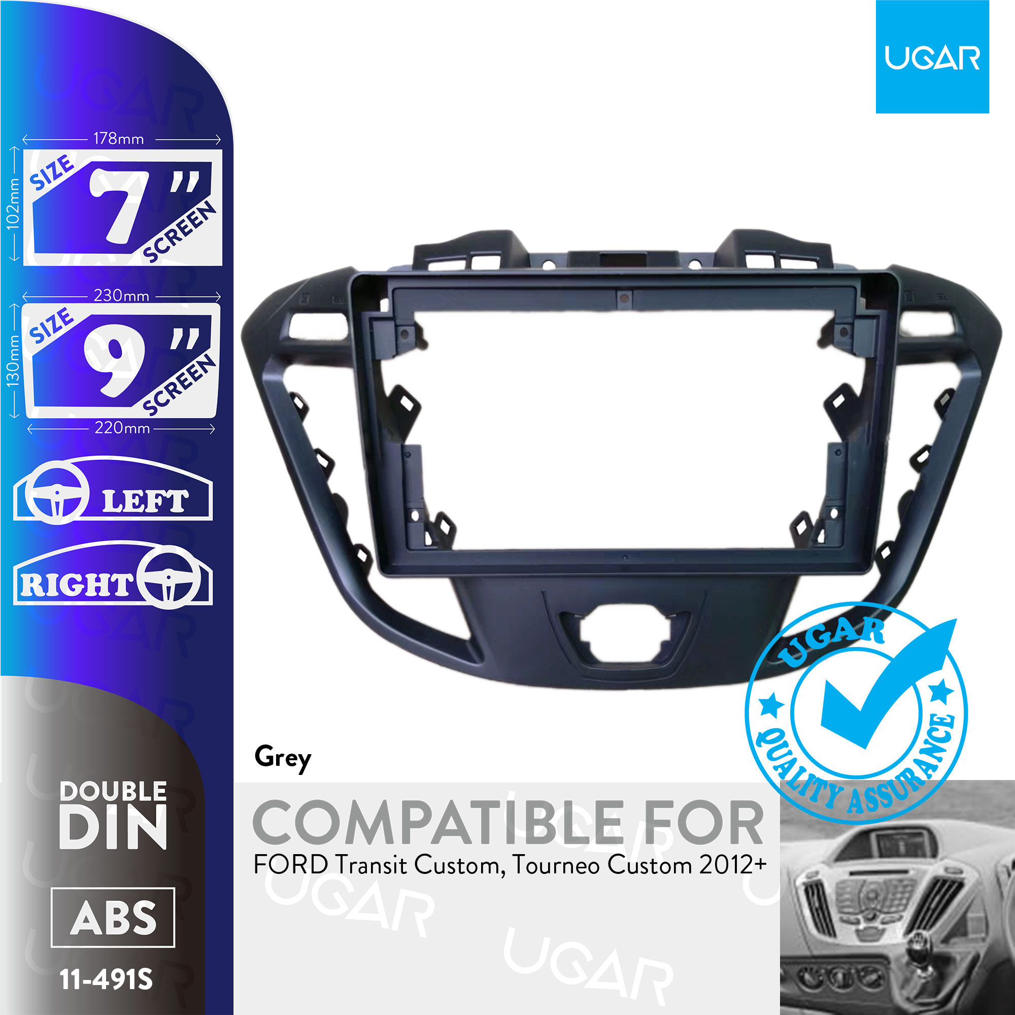 7"/9" Compatible for FORD Transit Custom, Tourneo Custom 2012+