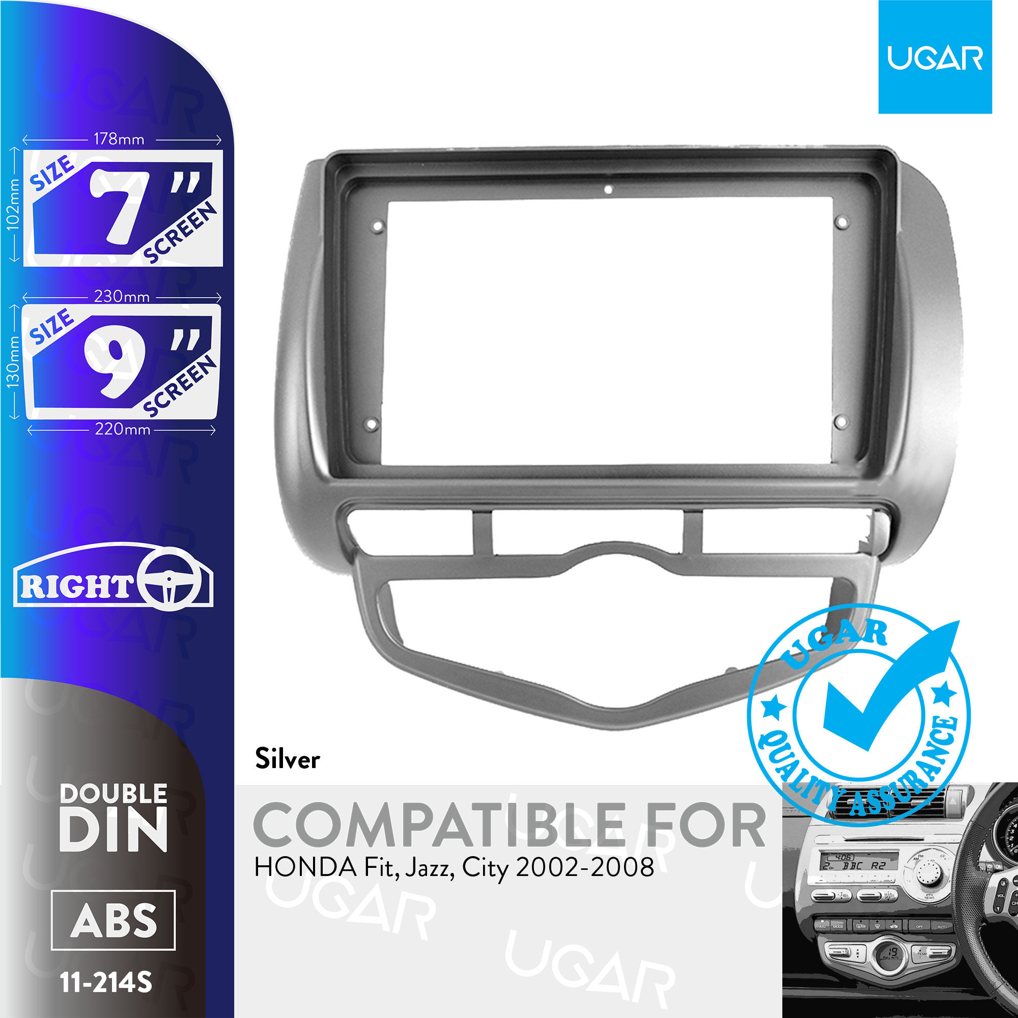 7"/9" Compatible for HONDA Fit, Jazz, City 2002-2008