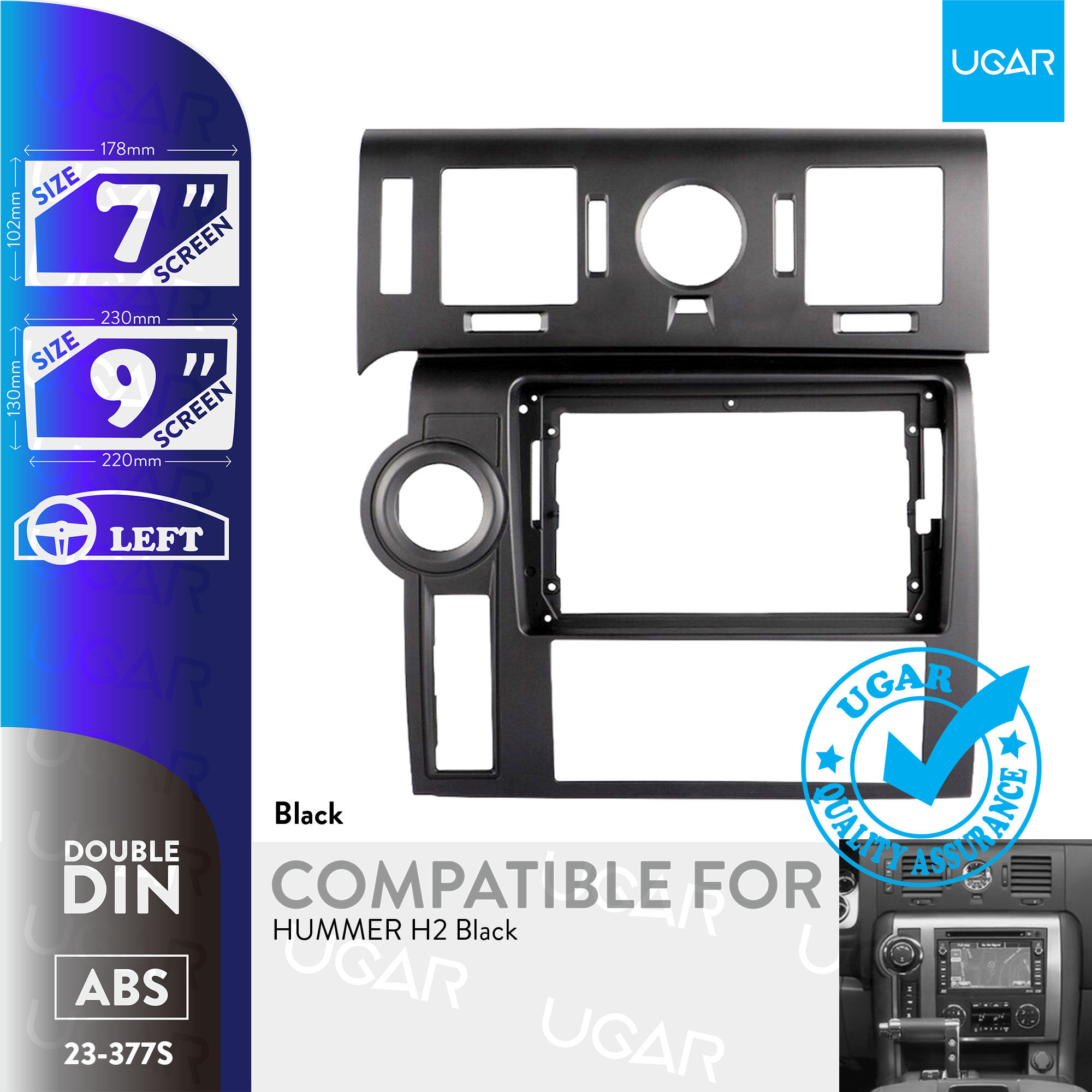7"/9" Compatible for HUMMER H2 Black