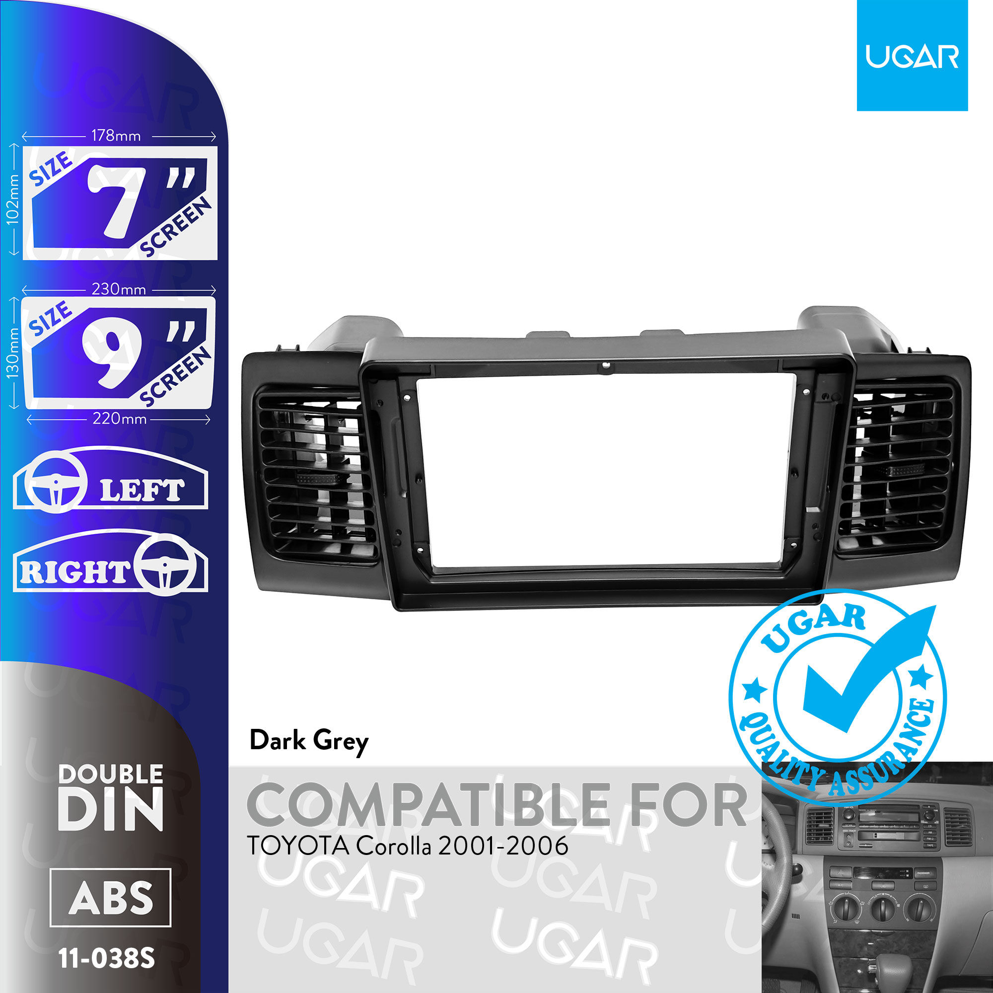 7"/9" Compatible for TOYOTA Corolla 2001-2006