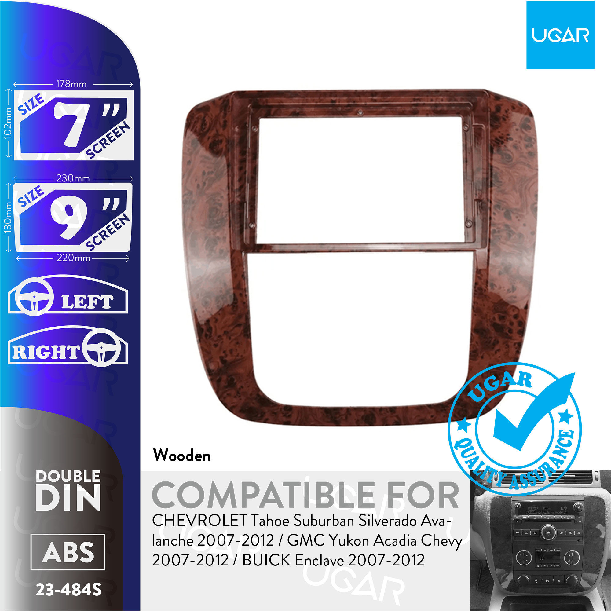 7"/9" Compatible for CHEVROLET Tahoe Suburban Silverado Avalanche 2007-2012 / GM