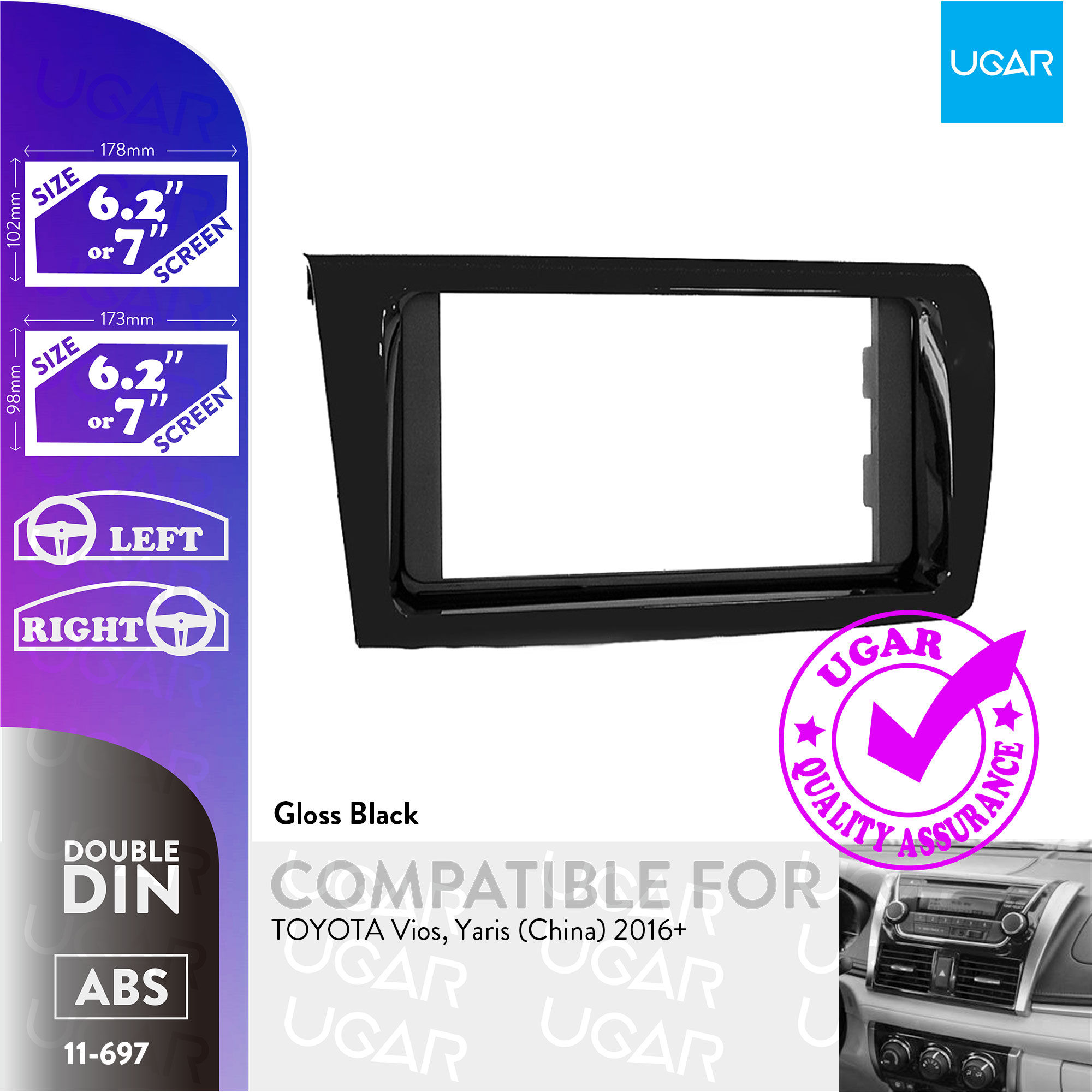 11-697 for TOYOTA Vios, Yaris (China) 2016+ Dash Kit