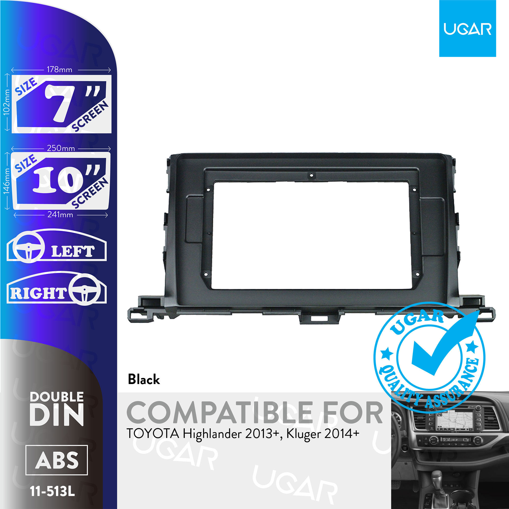 7"/10" Compatible for TOYOTA Highlander 2013+, Kluger 2014+