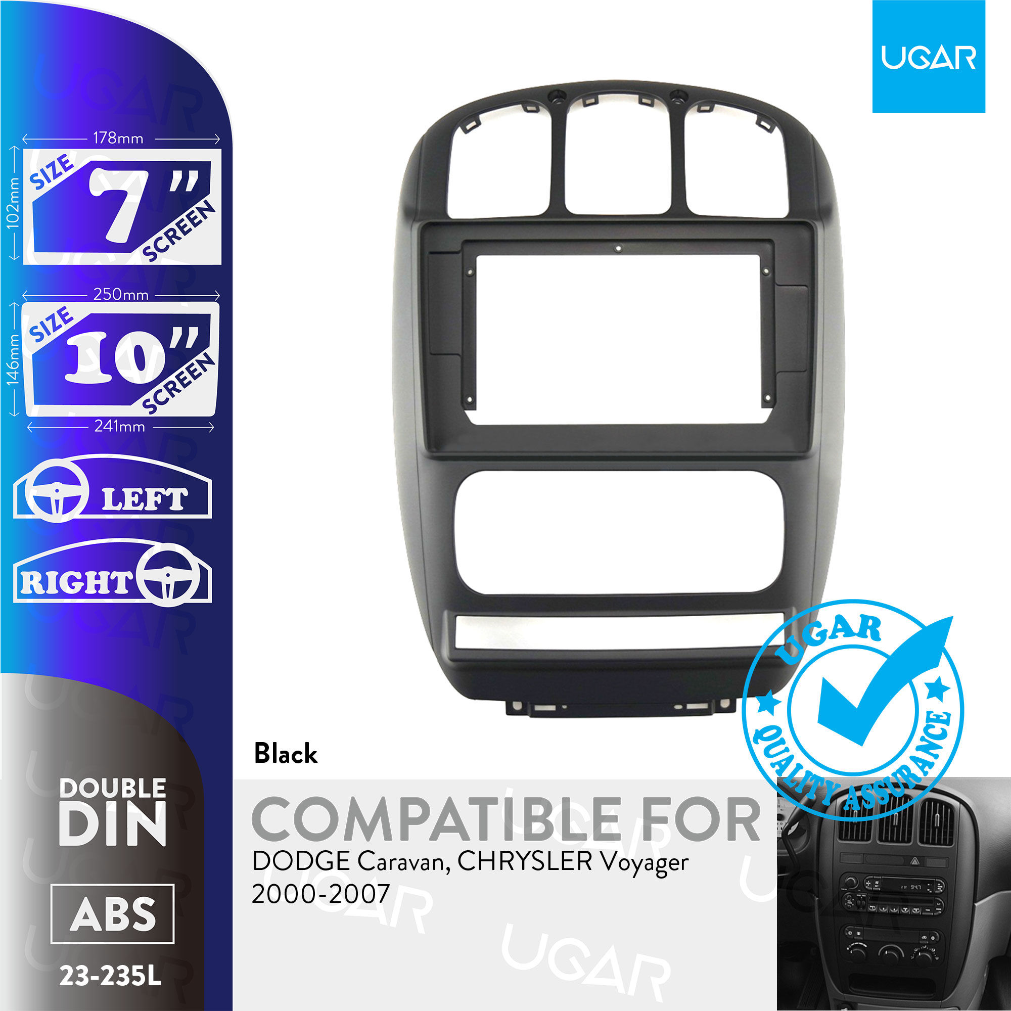 7"/10" Compatible for DODGE Caravan, CHRYSLER Voyager 2000-2007