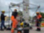Confined Space rescue stand-by team, working with utility contractors