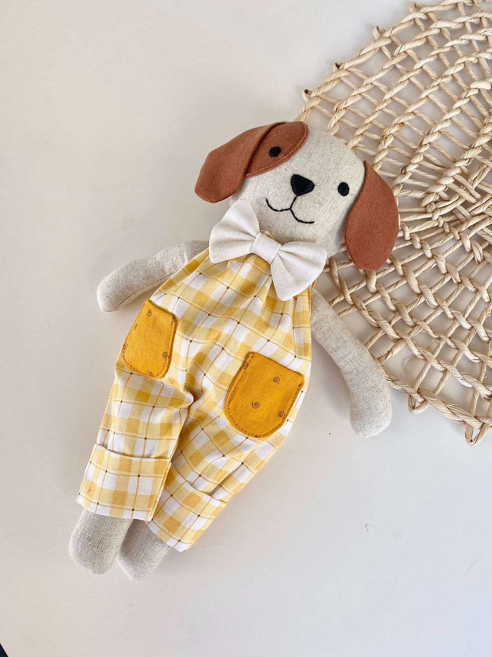 Miniatura: Cãozinho - xadrez amarelo 