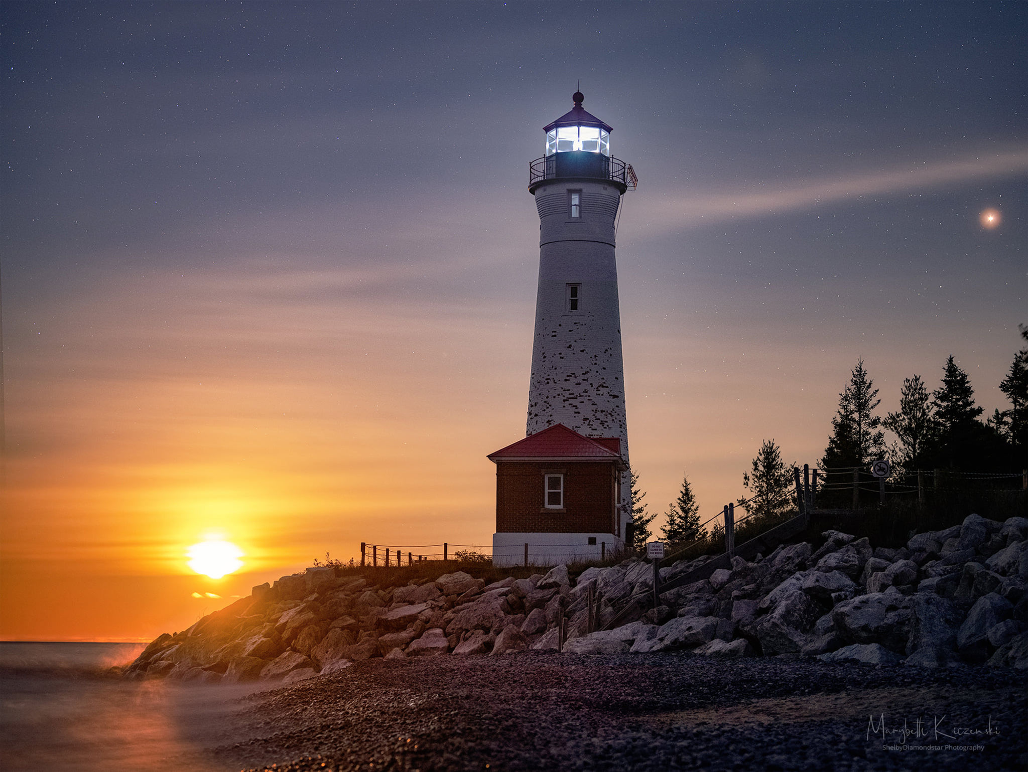 Crisp Point Lighthouse - Moon and Mars