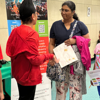 Student talking to parent