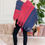 Thumbnail: Hdf3007rdbl - Red Blue Two Tone Chain Print Fringe Poncho