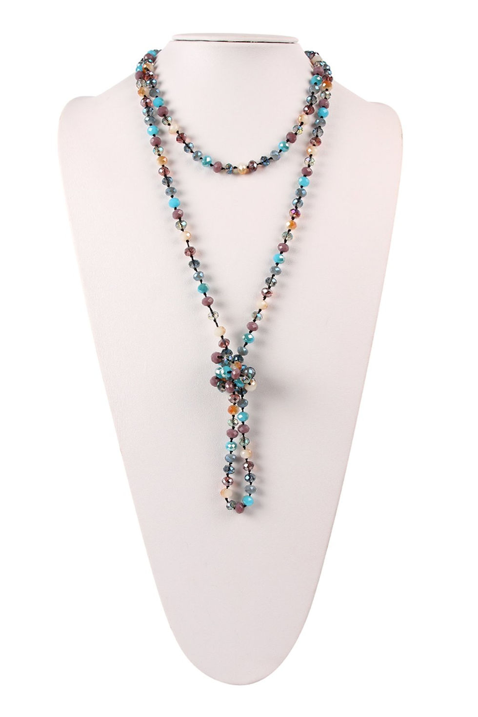 Thumbnail: Hdn2209 - 60" Long Knotted Glass Beads Necklace