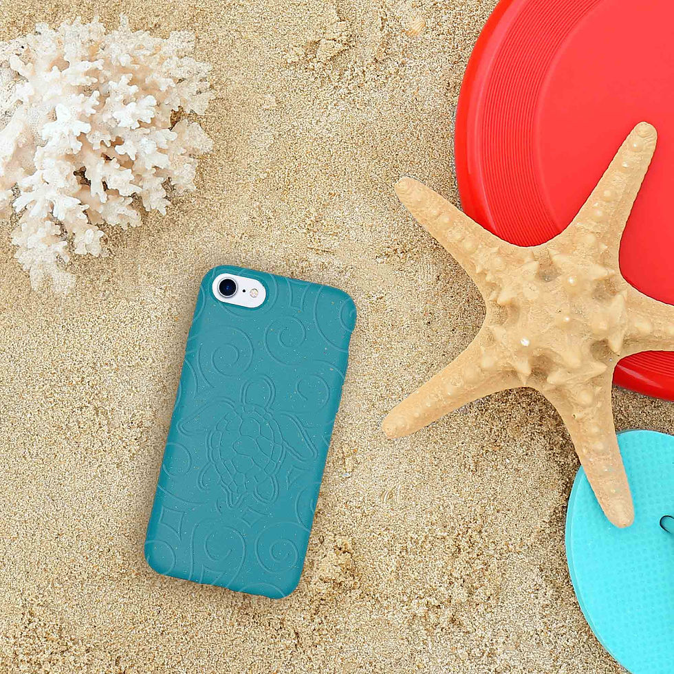 Thumbnail: Ocean Turtle -  Biodegradable Phone Case - Ocean Blue and Black