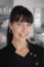 Smiling woman with dark hair