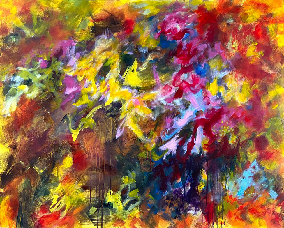 In this painting, I have woven a tapestry of vibrant colors and emotions, putting the wild, unbridled energy of summer into every stroke. The abstract nature of the painting allows for personal interpretation, while the expressive, gestural brushstrokes and transparenсy of the vivid colors convey the dynamism of the hottest time of the year. It is a celebration of color, movement and the joy of creativity that I hope will fill any space with a vibrant and invigorating spirit.
