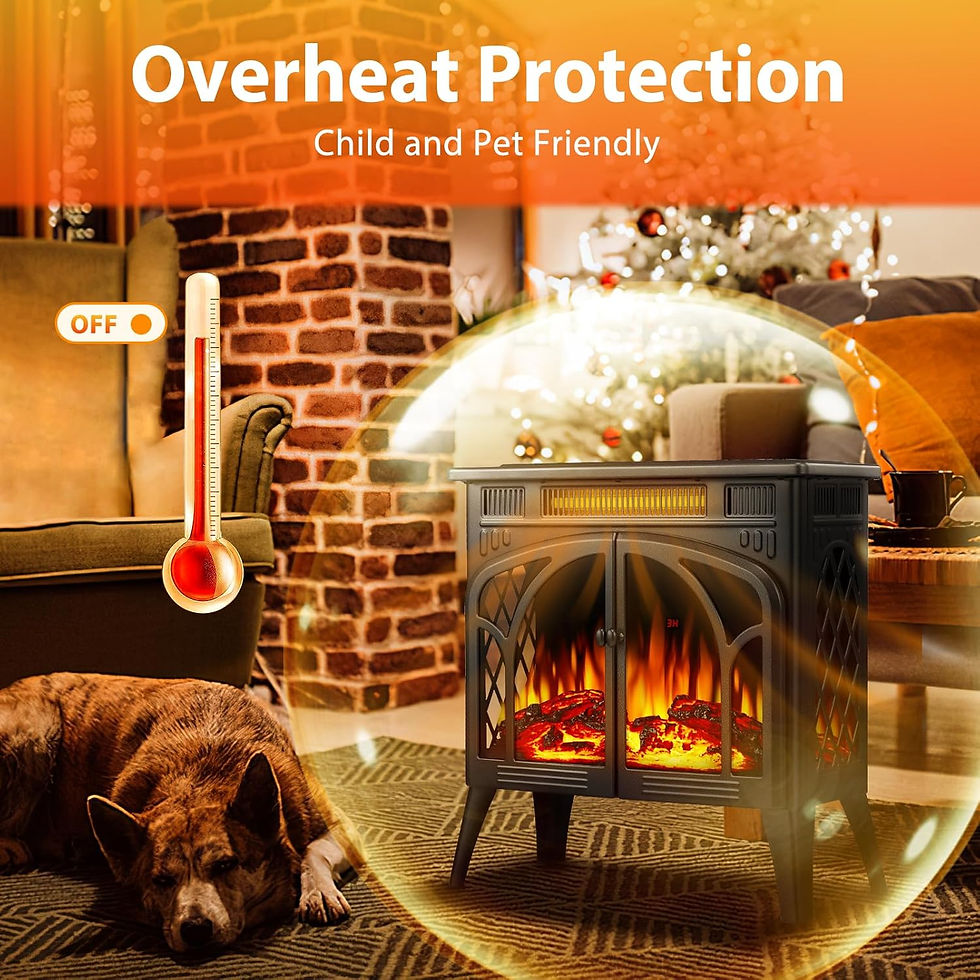 Thumbnail: ZAFRO 24-inch Electric Fireplace Heater, 5100 BTU Freestanding Portable Electri