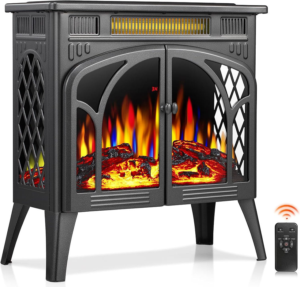 Thumbnail: ZAFRO 24-inch Electric Fireplace Heater, 5100 BTU Freestanding Portable Electri
