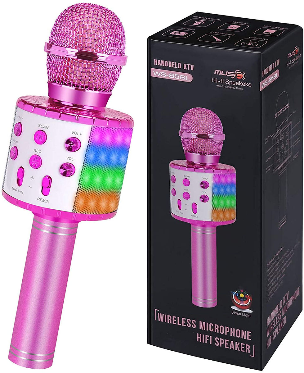 Thumbnail: Karaoke Microphone for Kids Adults: Birthday Gifts for 6 7 8 9 10 Year Old Girl