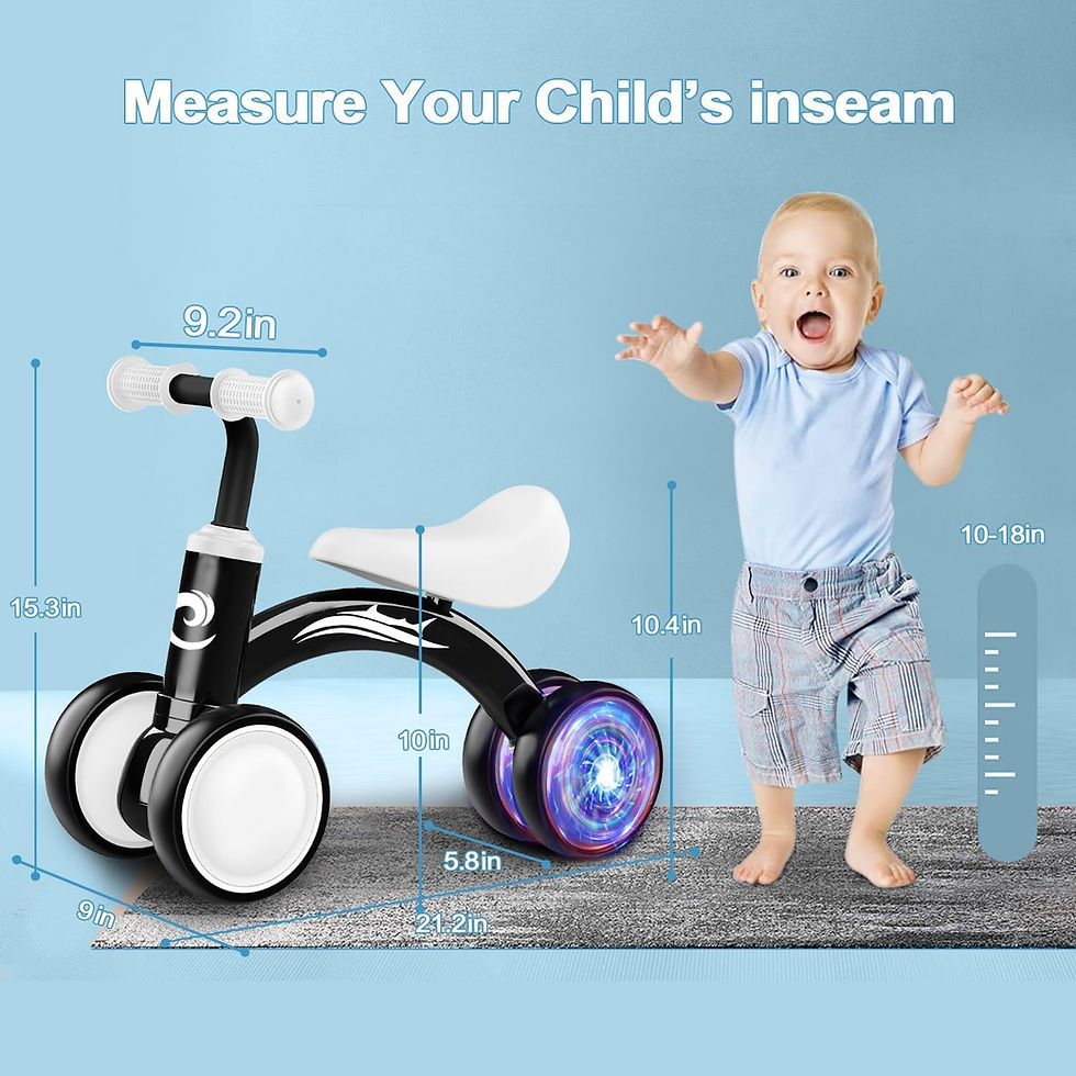 Thumbnail: Colorful Lighting Baby Balance Bike Toys for 1 Year Old Boy Gifts, 10-36 Month 