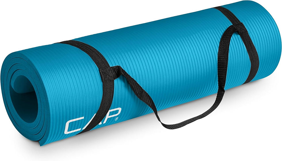 Thumbnail: CAP Barbell 1/2-Inch High Density Exercise Yoga Mat with Strap | Multiple Optio