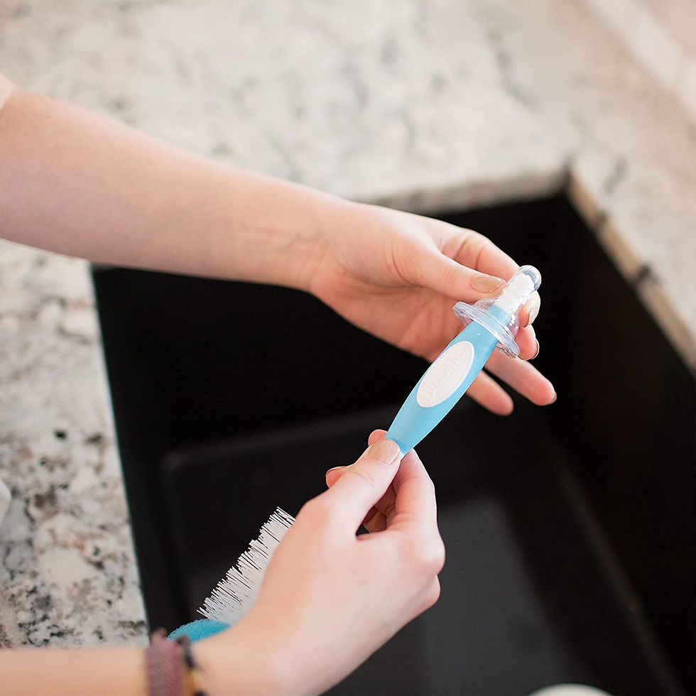 Thumbnail: Dr. Brown's Baby Bottle Brush with Sponge and Scrubber - Blue