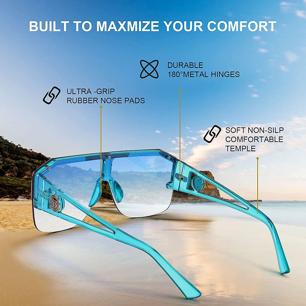 Thumbnail: FEISEDY Square Flat Top Shield Sunglasses One Piece Frameless Stylish Women Men