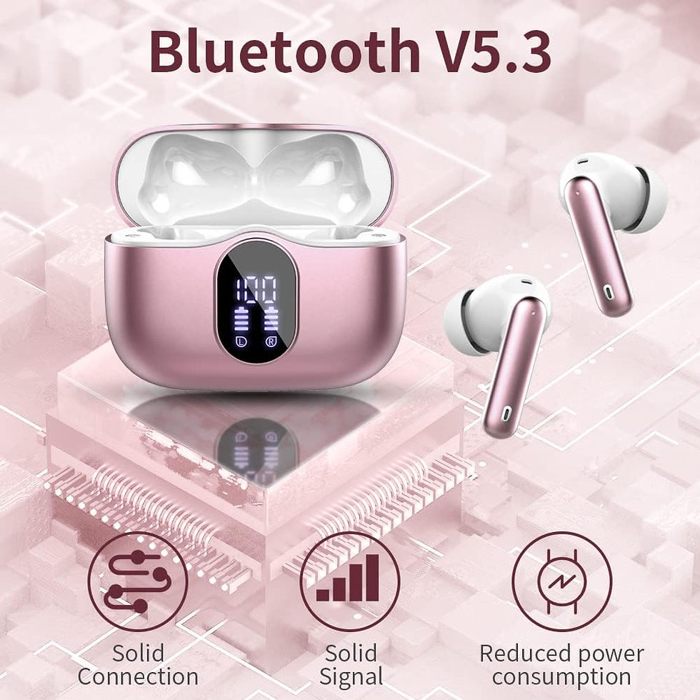 Thumbnail: Wireless Earbuds, Bluetooth 5.3 Headphones Bass Stereo, Ear Buds with Noise Can