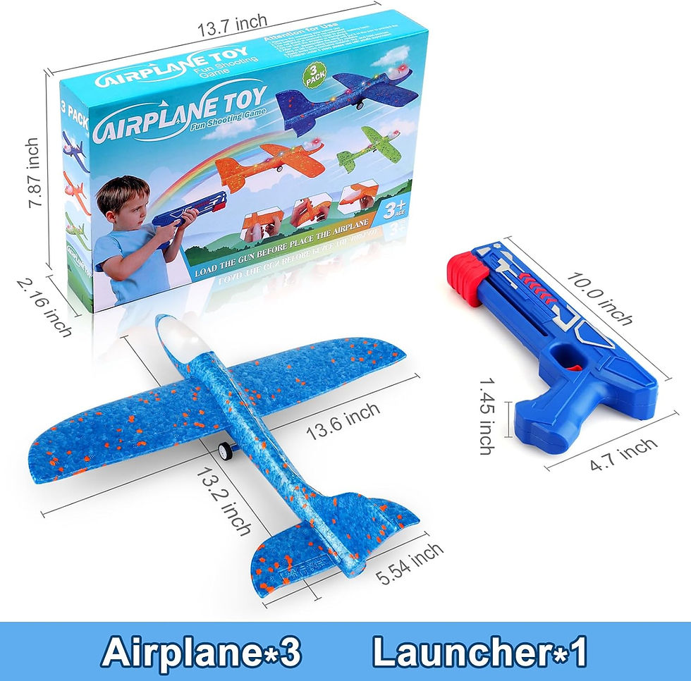 Thumbnail: Fuwidvia 3 Pack Airplane Launcher Toys, 13.2'' LED Foam Glider Catapult Plane T